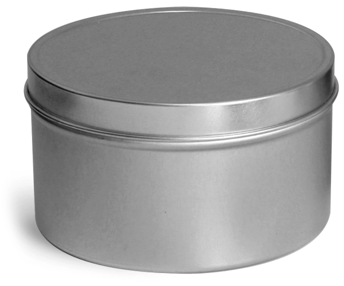 Metal Containers, Deep Metal Tins w/ Rolled Edge Covers