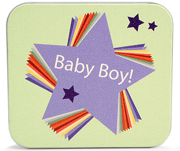 Baby Boy Tin for CD's and Gift Cards w/ Inserts