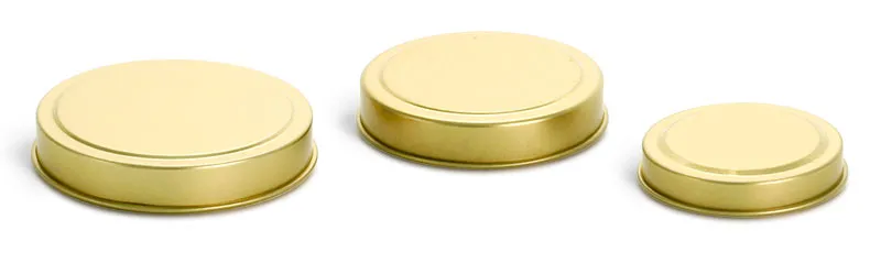 Gold Metal Tins Covers (Bulk, No Bottoms)