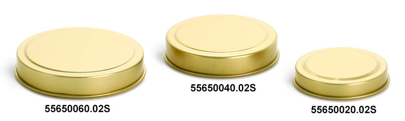 Gold Metal Tins Covers (Bulk, No Bottoms)
