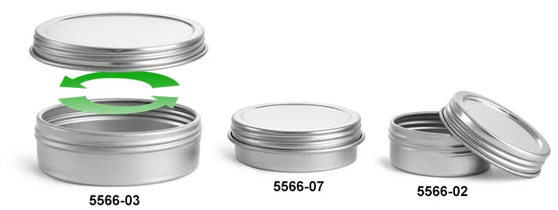 Round aluminium screw lid tin 70 X 20mm 60ml NEW high quality 
