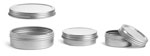 Metal Containers, Silver Metal Twist Top Tins w/ Continuous Thread 
