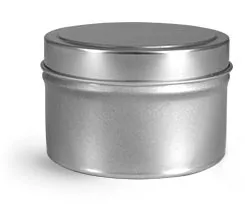Footed Candle Tins w/ Rolled Edge Covers