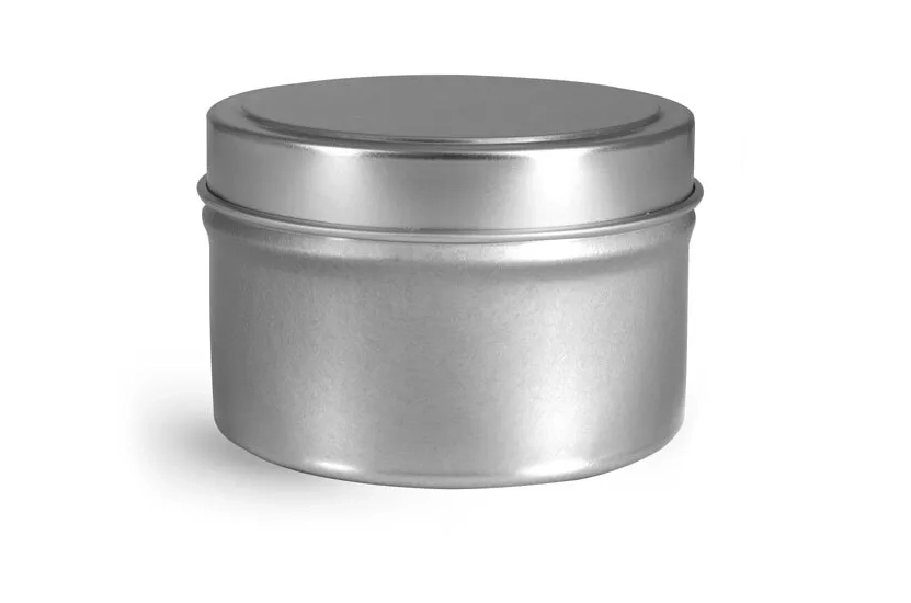 4 oz Metal Steel Tin Deep Container with Tight Sealed Slip on Cover (12  Pack)