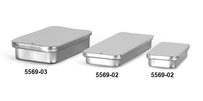 Metal Containers, Slide Top Metal Tins