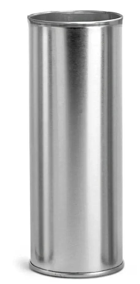 16 oz Silver Metal Tea Tins, (Bulk) Caps Not Included