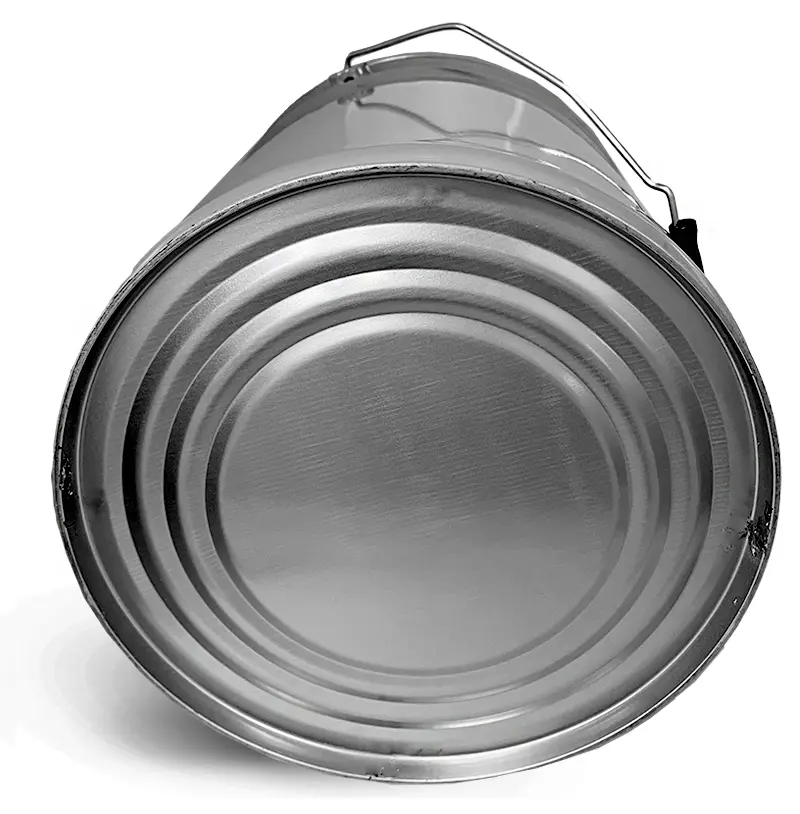 5 gallon Gray Metal Open Head Pails w/ Red Phenolic Liners, UN Rated