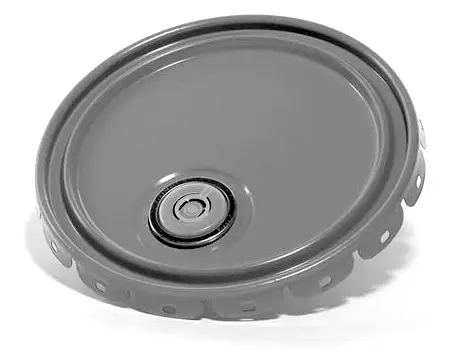 Gray Lug Covers for Metal Pails w/ Red Phenolic Liners & Flex Spout