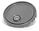 Gray Lug Covers for Metal Pails w/ Red Phenolic Liners & Flex Spout