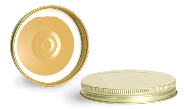Metal Caps, Gold Metal Plastisol Lined Caps
