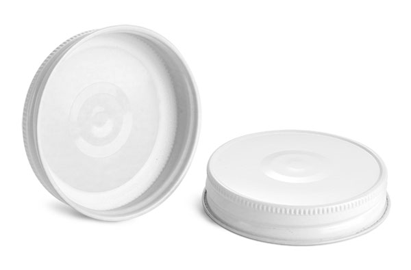 Metal Caps, 70G White Metal Plastisol Lined Caps w/ Button