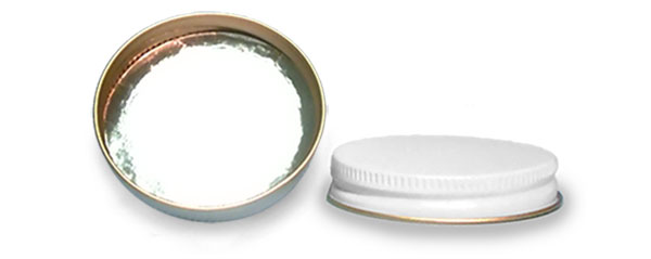Metal Caps, White Metal Foil Lined Caps