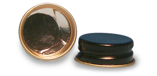 Metal Caps, Black Metal Foil Lined Caps