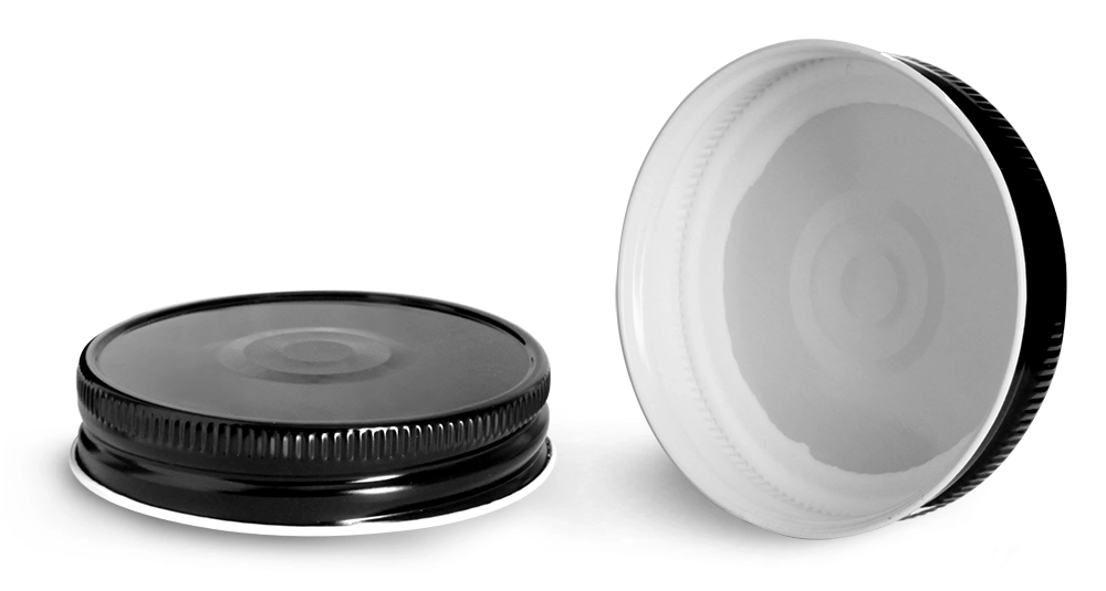 Metal Caps, 70G Black Metal Plastisol Lined Caps w/ Button