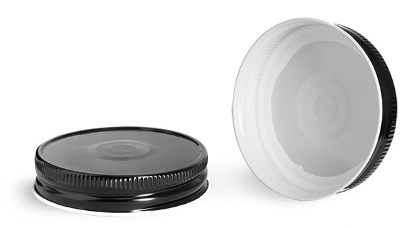 Metal Caps, 70G Black Metal Plastisol Lined Caps w/ Button