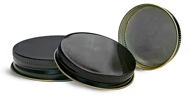 38/400  Metal Caps, Black Metal Foil Lined Caps