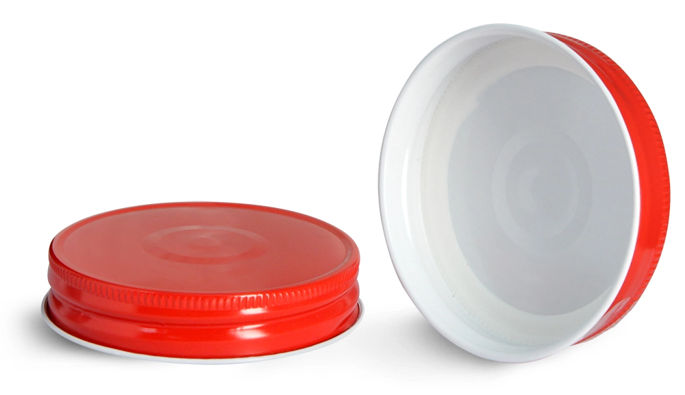 Metal Caps, 70G Red Metal Plastisol Lined Caps w/ Button