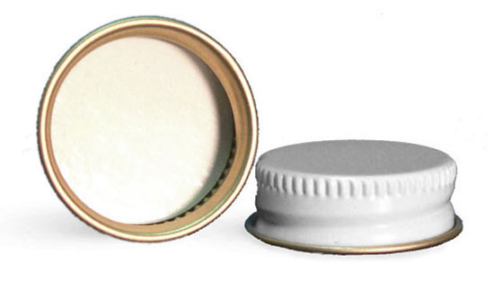 Metal Caps, White Metal Pulp/Poly Lined Caps