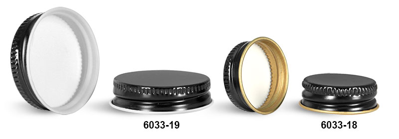 Metal Caps, Black Metal Plastisol Lined Caps