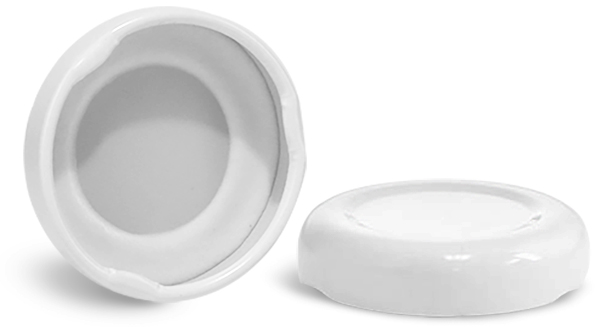 Metal Caps, White Metal Plastisol Lined Lug Caps
