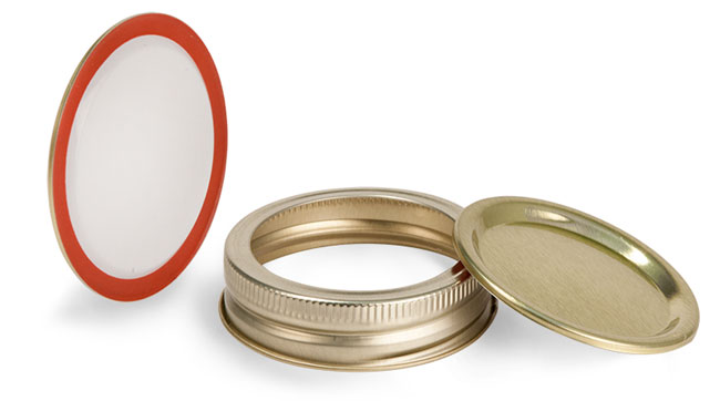 70 mm, Lid and Band Metal Caps, Gold Plastisol Lined Canning Lids and Bands