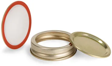 Metal Caps, Gold Plastisol Lined Canning Lids & Bands 