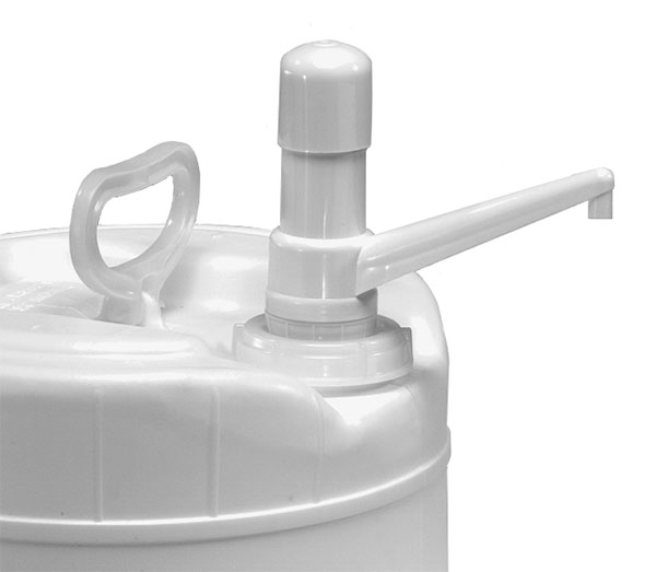 Drum Pumps, White Polypropylene 1 oz Dose Drum Pump w/ 15 1/4 Dip Tube