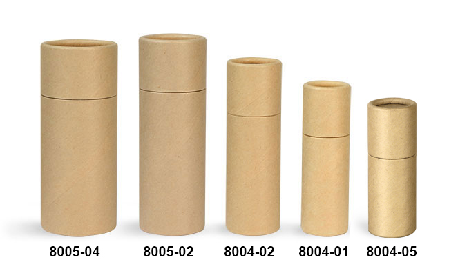 Paperboard Packaging, Brown Paperboard Push Up Lip Balm Tubes