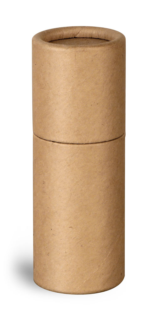 0.3 oz Paperboard Packaging, Brown Paperboard Push Up Lip Balm Tubes
