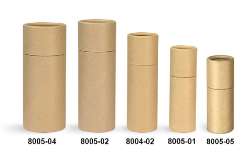 Paperboard Packaging, Brown Paperboard Push Up Lip Balm Tubes