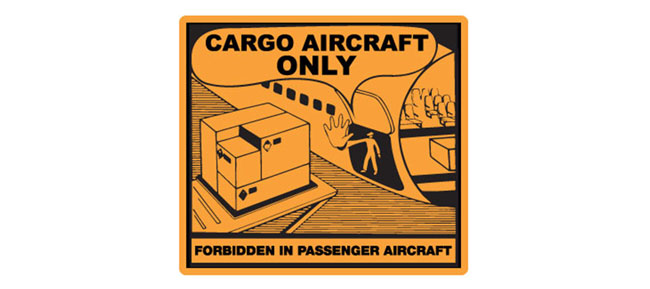 Hazard Labels, "Cargo Aircraft Only" Printed Shipping Labels