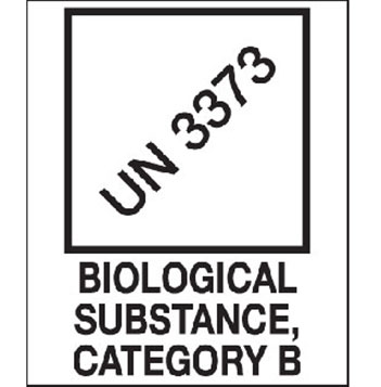 Hazard Labels, "Biological Substance, Category B" Hazardous Labels, UN 3373