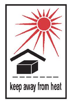 Hazard Labels, "Keep Away From Heat" Printed Shipping Labels