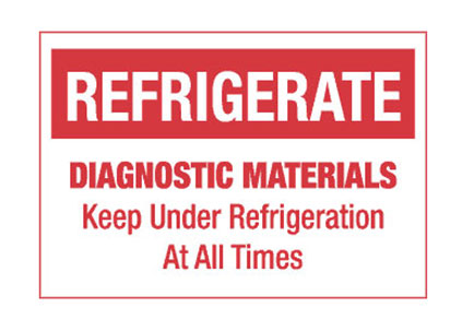 Hazard Labels, "Refrigerate Diagnostic Materials" Printed Shipping Labels