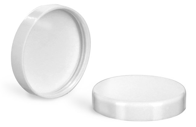 Plastic Caps, White Smooth Plastic PV Lined Caps