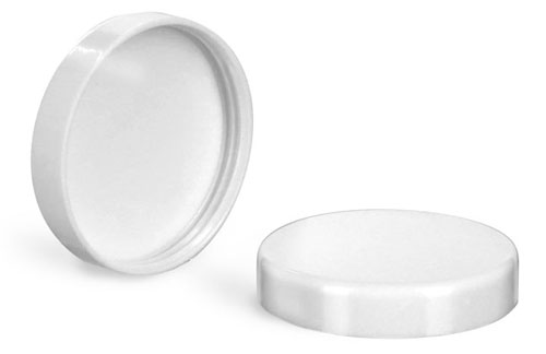 Plastic Caps, White Smooth Plastic PV Lined Caps