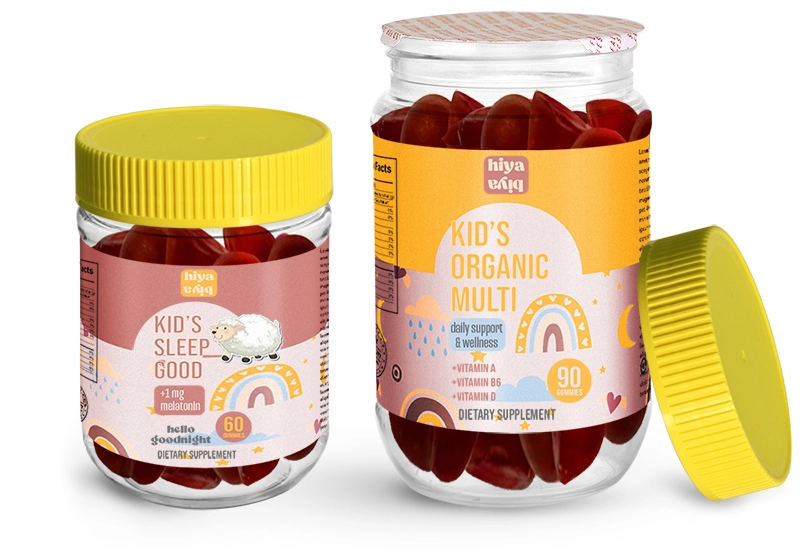 Children\'s Gummy Vitamin Packaging, PET Food Jars 