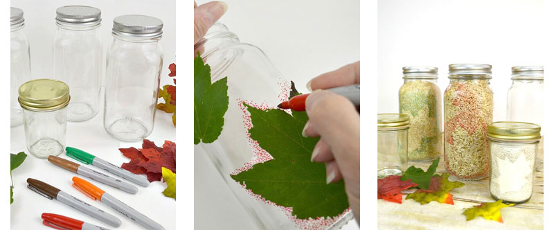 DIY - Decorating Glass Jars for Fall
