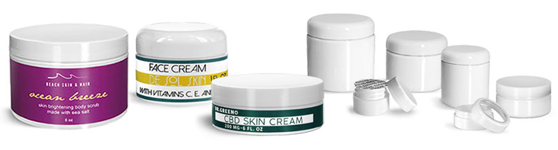 White Plastic Jars for Skincare