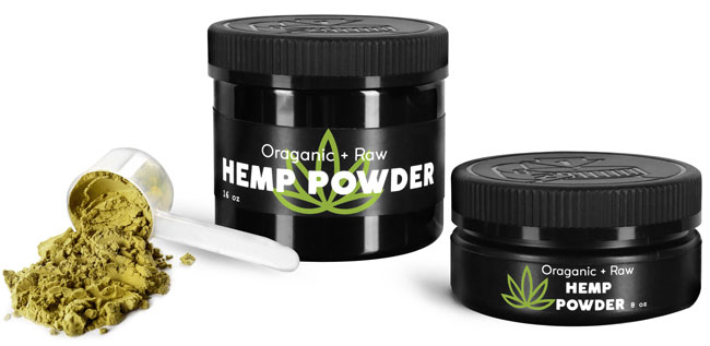 Black Plastic Hemp Powder Jars