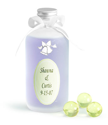 Frosted Glass Rounds With Silver Caps Wedding Favor Ideas