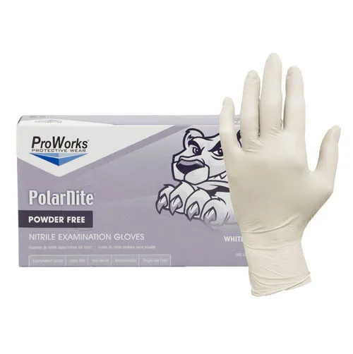 M M Nitrile Gloves, White Nitrile Powder Free Exam Gloves