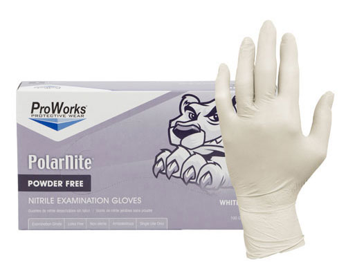 Nitrile Gloves, White Nitrile Powder Free Exam Gloves