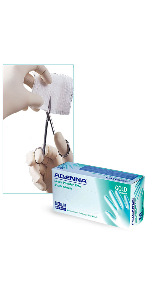 SKS Bottle & Packaging XS Latex Gloves, Gold Latex Powder Free Exam