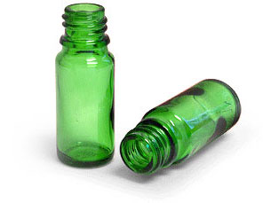 Glass Bottles, 10 ml Green Glass Round Bottles 