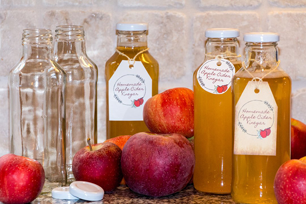 DIY - Homemade Apple Cider Vinegar in Glass Beverage Bottles