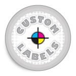 Round White Paper Custom Labels w/ Glossy Finish