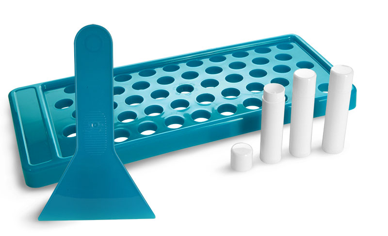 Lip Balm Filling Tray and Scraper For 0.15 oz Lip Balm Tubes