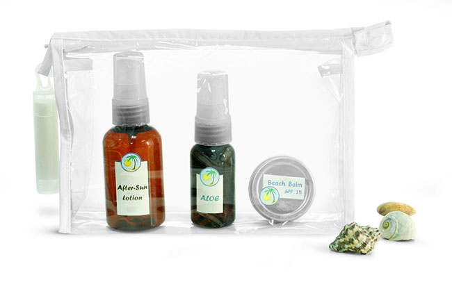 Clear Vinyl Bags With White Zipper and Hang Loop
