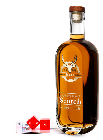 Clear Glass Scotch Liquor Bottles w/ Bar Top Closures